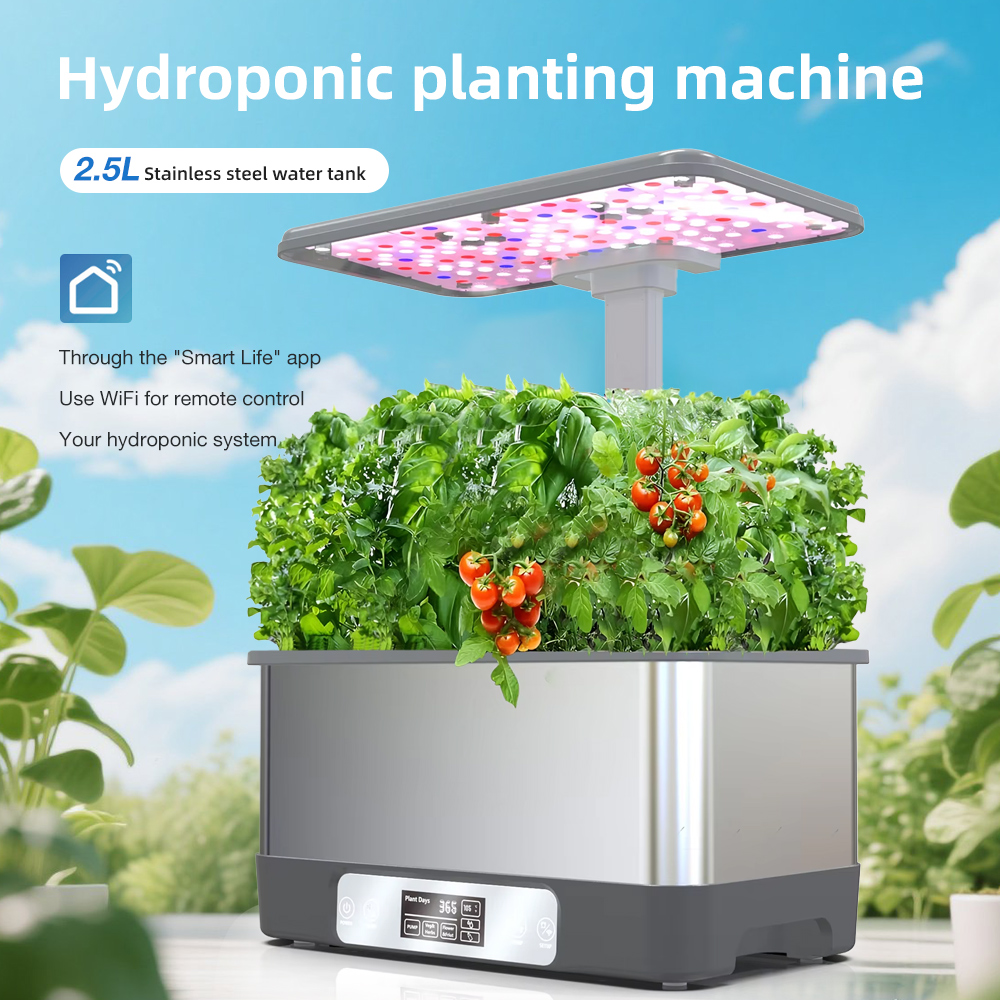 Indoor Herb Garden Kit - WiFi Hydroponics Growing System Stainless Steel