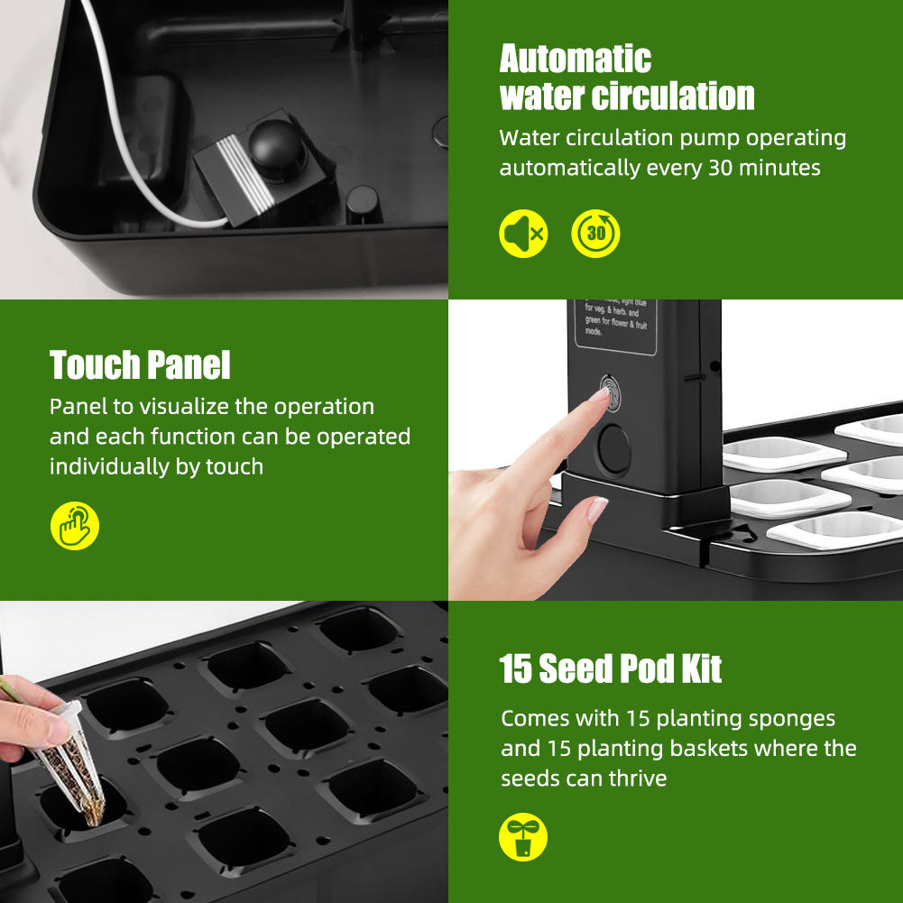15-Pods Indoor Hydroponic Gard - Indoor Herb Garden Kit recension och pris